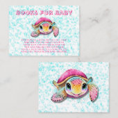Hot-roze en Blauwgroen Turtle Boeken voor Baby Visitekaartje (Voorkant / Achterkant)