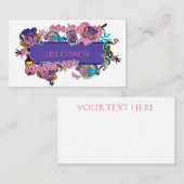 Hot-roze en blue Life skills cartoon sticker Visitekaartje (Voorkant / Achterkant)