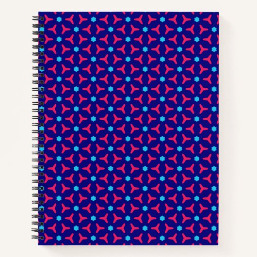 Hot-roze en Blue Pattern-Notitieboek Notitieboek (Voorkant)