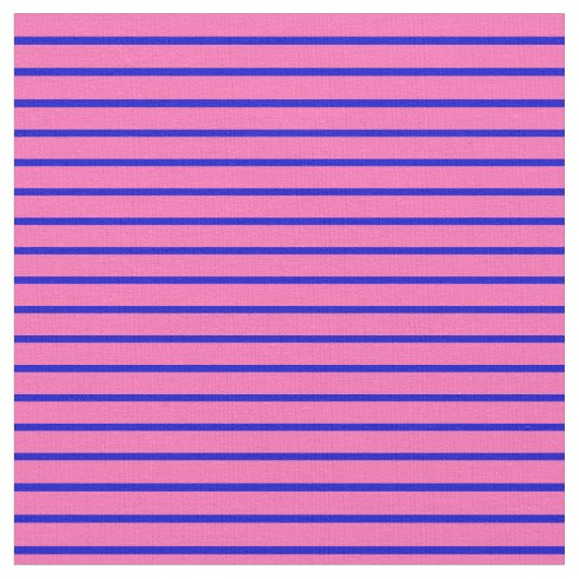 Hot Roze en Blue Striped/Lined Pattern Stof (Close Up)