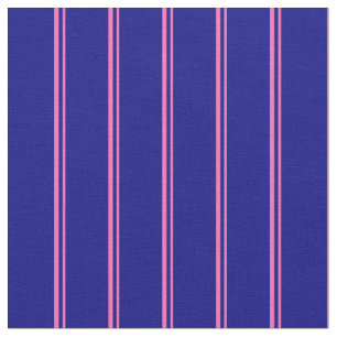 Hot Roze en Blue Striped/Lined Pattern Stof
