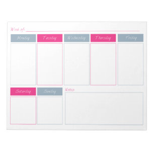 Hot-roze en Blue Weekly Planner-out-laptop Notitieblok