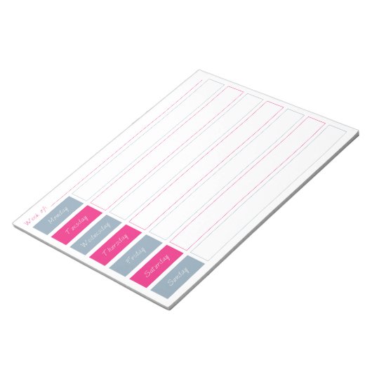 Hot-roze en Blue Weekly Planner-out-laptop Notitieblok (Schuin)