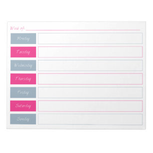 Hot-roze en Blue Weekly Planner-out-laptop Notitieblok