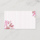 Hot-roze en bruine tafelkaarten plaatskaartje (Achterkant)