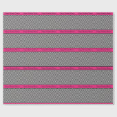 Hot-roze en Chevron ZigZag, aangepaste Birthday Gi Cadeaupapier (Vlak)
