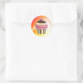 Hot roze en chocolade cupcake stickers (Tas)