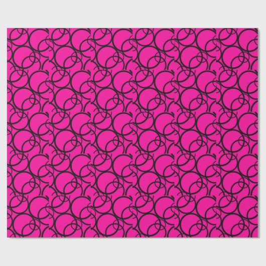 Hot-roze en cirkels cadeaupapier (Vlak)