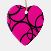 Hot-roze en cirkels keramisch ornament (Rechts)