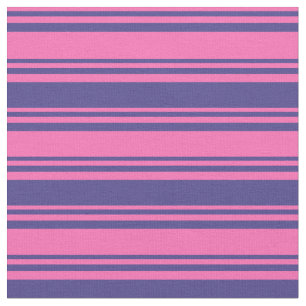 Hot-roze en donkerblauw Strippatroon Stof