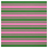Hot-roze en donkergroene strips stof (Swatch)