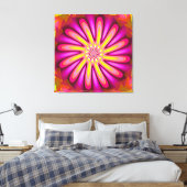 Hot-roze en fractaalventilator canvas afdruk (Insitu (Slaapkamer))