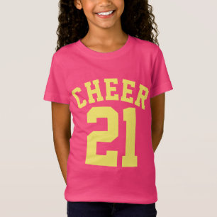 Hot-roze en geel Kind   Sport Jersey Design T-shirt