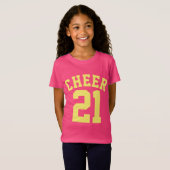 Hot-roze en geel Kind | Sport Jersey Design T-shirt (Voorkant volledig)
