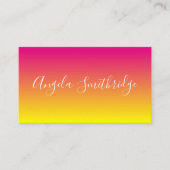 Hot-roze en gele ombre visitekaartje (Voorkant)