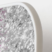 Hot-roze en Glittery Silver Glam Script Name Pickleball Paddle (Links Detail)