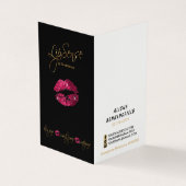 Hot-roze en Gold Lip-prijs en servicelijst Visitekaartje (Buitenkant)