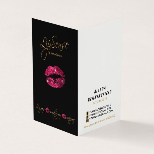 Hot-roze en Gold Lip-prijs en servicelijst Visitekaartje (Buitenkant)