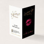 Hot-roze en Gold Lip-prijs en servicelijst Visitekaartje (Buitenkant)
