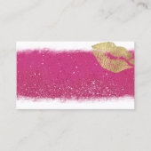 Hot-roze en Gold Lips-visitekaartje Visitekaartje (Voorkant)