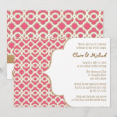 Hot-roze en Gold Moroccan koppels bruiloft Shower Kaart (Voorkant / Achterkant)