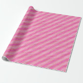 Hot-roze en Gold Stripes Cadeaupapier (Uitgerold)