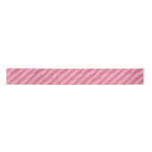 Hot-roze en Gold Stripes Satijnen Lint (Voorkant)
