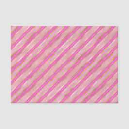 Hot-roze en Gold Stripes Tissuepapier