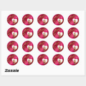 Hot Roze en Goud 50ste Verjaardag Dank U wel Ronde Sticker (Vel)