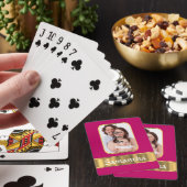 Hot roze en goud gepersonaliseerd speelkaarten (Insitu)