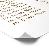 Hot Roze en Goud Wedding Zitting Grafiek Poster (Hoek)