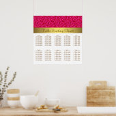 Hot Roze en Goud Wedding Zitting Grafiek Poster (Keuken)