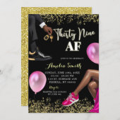 Hot roze en gouden sneaker bal 39 verjaardag kaart (Voorkant / Achterkant)