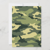 Hot-roze en Green Camouflage Baby shower nodigt ui Kaart (Achterkant)