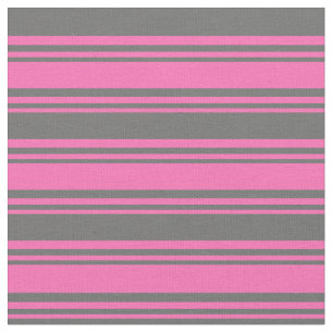 Hot-roze en grijs gekleurd, gestreept/gelaagd patr stof