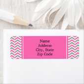 Hot-roze en grijze Chevron Pattern Etiket (Insitu)