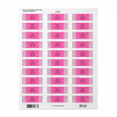 Hot-roze en grijze Chevron Pattern Etiket (Full Sheet)