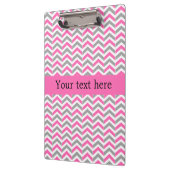 Hot-roze en grijze Chevron Pattern Klembord (Links)