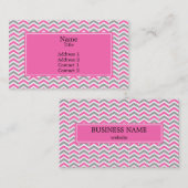 Hot-roze en grijze Chevron Pattern Visitekaartje (Voorkant / Achterkant)