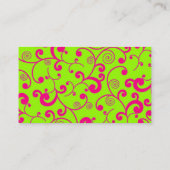Hot-roze en groen ontwerp voor minimale info met s visitekaartje (Achterkant)