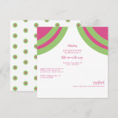 Hot-roze en Groen roze Baby shower tekst Kaart (Voorkant / Achterkant)