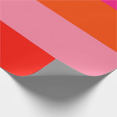 Hot-roze en heldere Oranje strepen Cadeaupapier (Hoek)