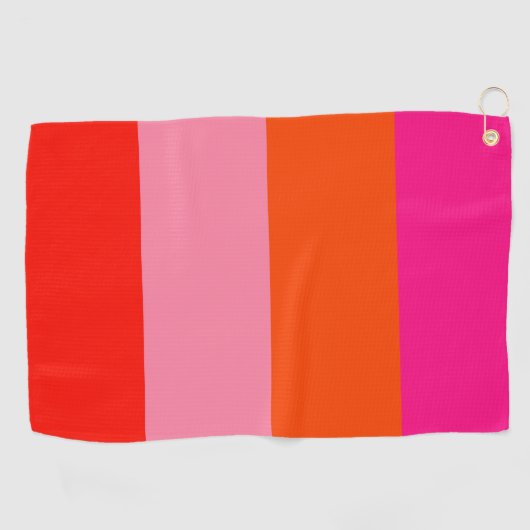 Hot-roze en heldere Oranje strepen Golfhanddoek (Horizontaal)