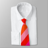 Hot-roze en heldere Oranje strepen Stropdas (Gebonden)