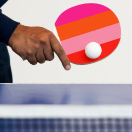 Hot-roze en heldere Oranje strepen Tafeltennisbatje