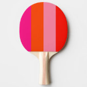 Hot-roze en heldere Oranje strepen Tafeltennisbatje (Voorkant)
