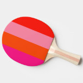 Hot-roze en heldere Oranje strepen Tafeltennisbatje (Zijkant)