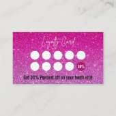 Hot Roze en Licht Roos Ombre Glitter Lash Tech Klantenkaartje (Voorkant)