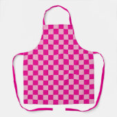 Hot Roze en Lichtere Geruite Schort (Voorkant)