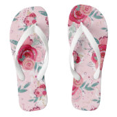 Hot-roze en lichtroze Roos Teenslippers (Voetbed)